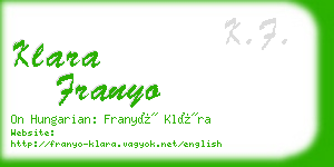 klara franyo business card